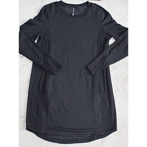 Athleta - Balance Sweatshirt Dress in Black, size Medium. Style 599867. - Picture 6 of 13